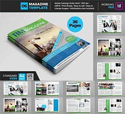 indesign模板－商业杂志(36页/通用型)：Magazine Template 06